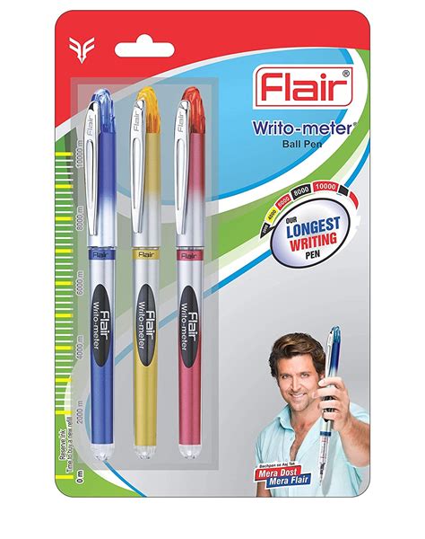 Flair Writometer Ball Pen Blister Pack 06 Mm Tip Size Our Longest