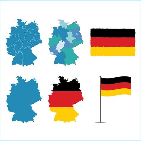 Premium Vector Germany Map And Flag Vector Illustration