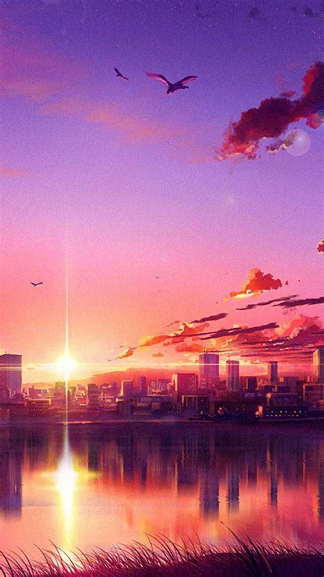Aesthetic Anime Sunset Background