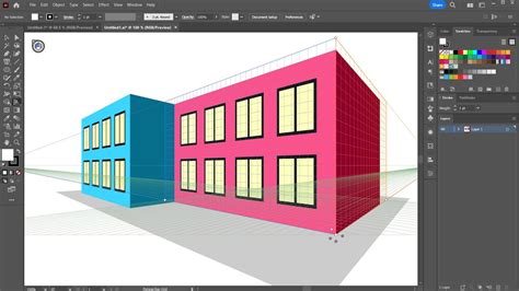 How To Draw Simple Buildings Using The Perspective Grid Tool Adobe