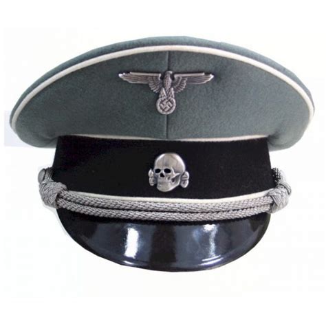German Waffen Ss Grey Officer Visor Cap Warstuffcom