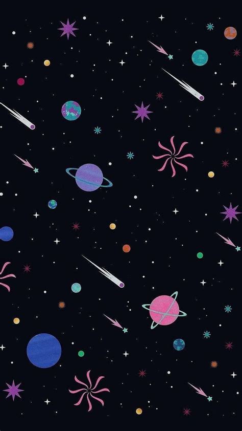An Image Of Space With Stars And Planets