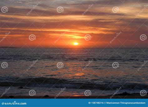 Sunset View From Sand City Beach In Monterey County California United