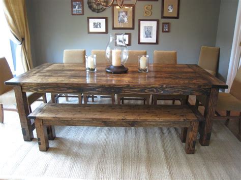 The size of the bench that you choose is going to vary greatly depending on how many people it is intended to seat. Country Kitchen Table With Bench Plans | Farmhouse dining ...