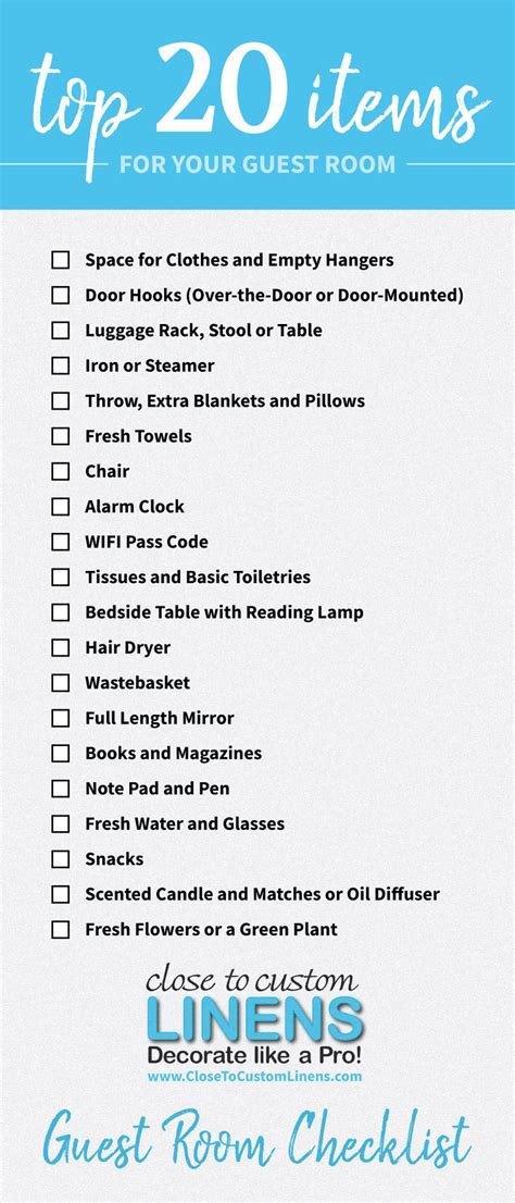 Guest Room Checklist Top 20 Items To Include When Decorating A Spare