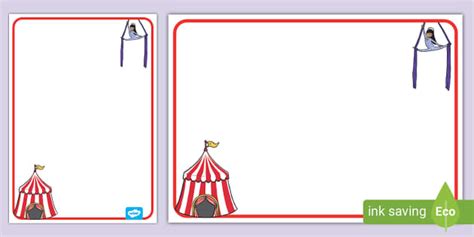 Free Simple Blank Circus Arena Page Border Save Time Planning