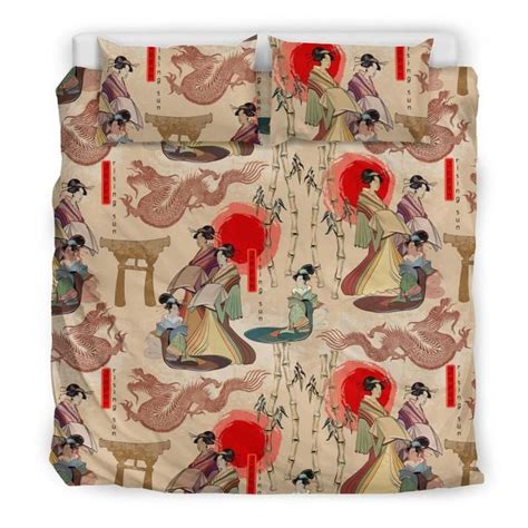 Tokyo Japanese Pattern Print Duvet Cover Bedding Set In 2020 Duvet