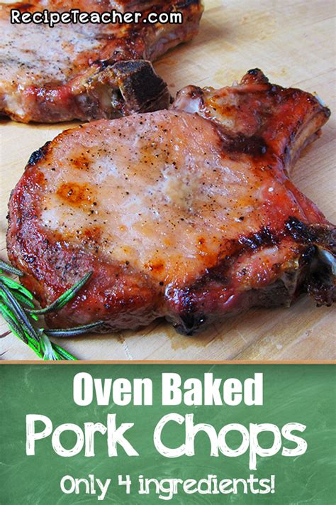 Oven broiled steak ingredients & cooking tools: Oven Baked Bone-In Pork Chops | Recipe in 2020 (With ...