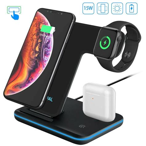 Wireless Charger Dock 3 In 1 Fast Charging Station For Apple Watch Series 5432 Airpods Pro2
