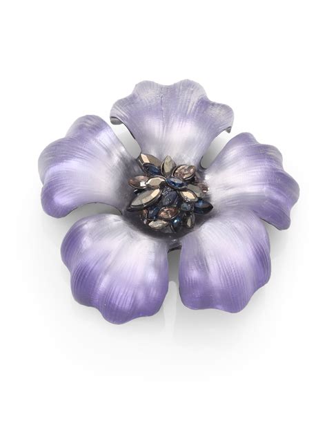 Alexis Bittar Lucite Faceted Cluster Floral Brooch In Purple Purple