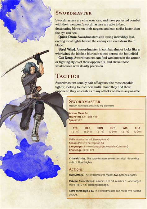 Swordmaster Dungeons And Dragons Classes Dungeons And Dragons Homebrew