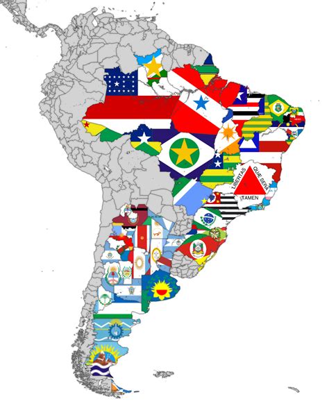 Flag Map Of All The Statesprovincesdepartamentsregions Of South