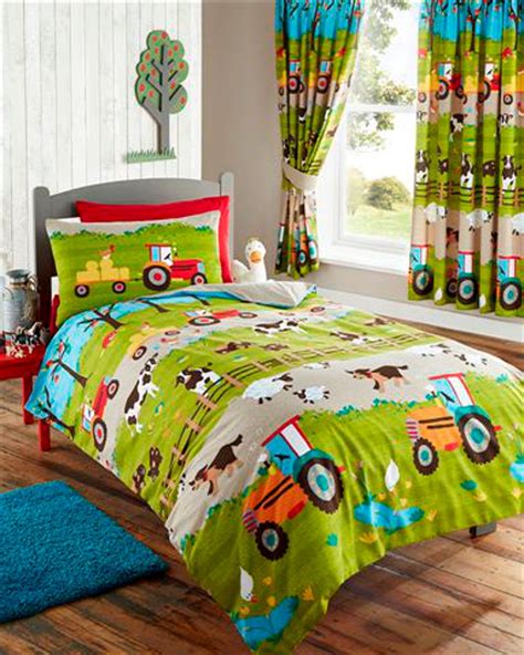 Bed sheets in every imaginable color and size. Farm Animals Tractor Kids Duvet Cover OR Matching Curtains ...
