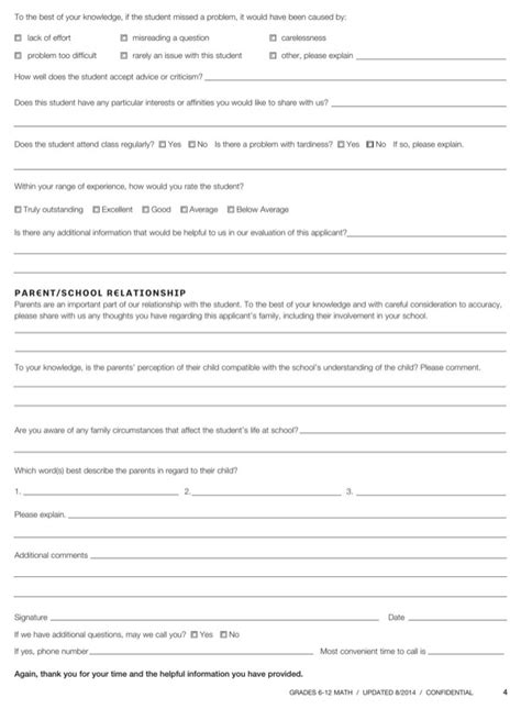 Download our free examples of recommendation letters for student from teacher. Download Math Teacher Letter of Recommendation Form for Free | Page 4 - FormTemplate