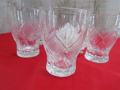 Vintage Crystal Drinking Glass Set 6 Pcs Soviet Glasses Kiev Etsy