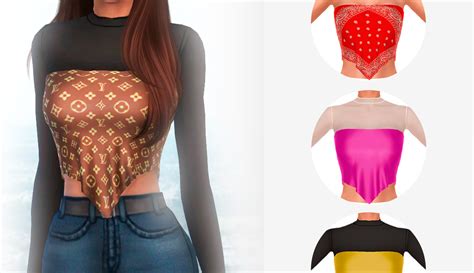 Jeans Bandana Set Sims 4 Female Clothes