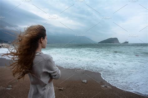 Woman Looking Into Sea High Quality Nature Stock Photos ~ Creative Market