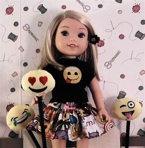 Wellie Wisher Doll Emoji Outfit Skirt And T Shirt Top Outfit Etsy