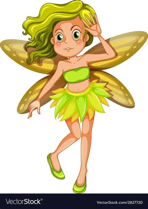 Yellow Fairy Vector Image On Fée