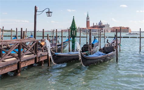 Parking Gondolas Near St Mark S Square In Venice Italy Editorial