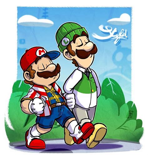 Super Mario Stylish Brothers By Eggmanfan91 On Deviantart Super