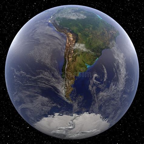 Earth Focused On The South Pole Stock Photo Image Of Argentina