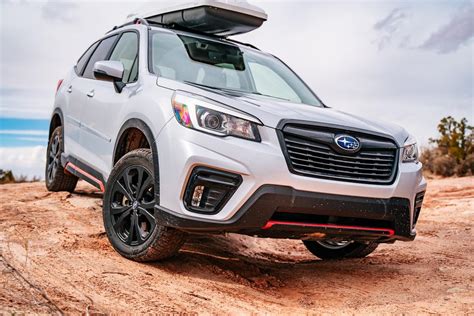 It costs $25,505 to start, including destination. 2019 Forester Sport with 2" lift in its element ...