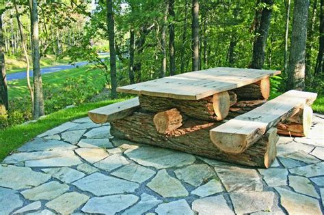 Log Picknic Table Rustic Outdoor Rustic Outdoor Furniture Rustic Patio