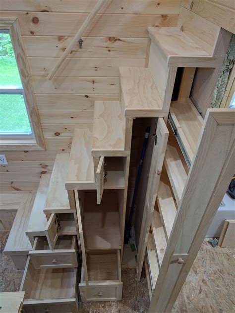 These Tiny House Stairs Have Plenty Of Storage Three Drawers A Large