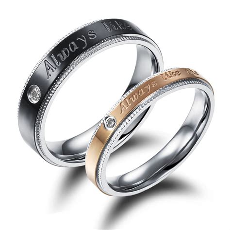 Stainless Steel Couple Rings Korean Jewelry Lover Wedding Bands