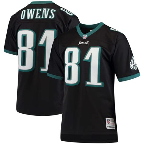 terrell owens philadelphia eagles mitchell and ness nfl black throwback — pro image america
