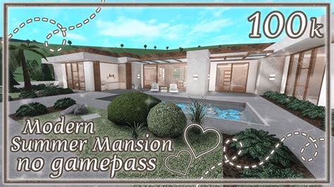 Bloxburg Build Modern Summer Mansion No Gamepass 100k Youtube