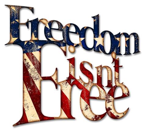 An American Flag With The Words Freedom Rising Written In Red White