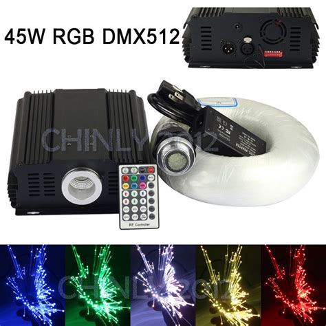 45w Rgb Dmx Led Fiber Optic Star Ceiling Kit Light 800pcs 4m 075mm