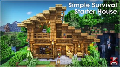 Minecraft Timelapse Easy Survival Starter House With A Slanted Roof