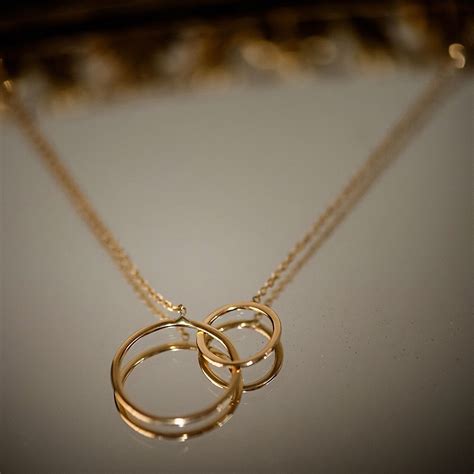 Forever Connected Double Circle 14k Yellow Gold Necklace 16 In