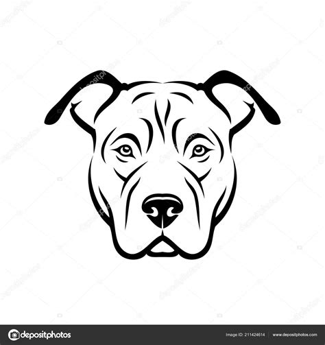 American Pitbull Terrier Cane Isolato Illustrazione Vettoriale Stock