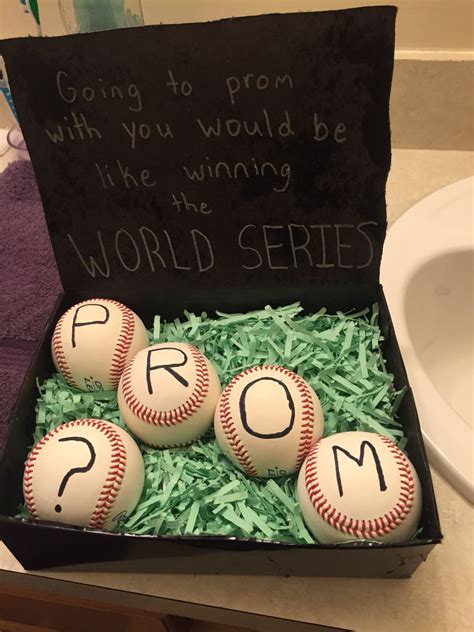 My Baseball Players Idea Of A Promposal Cute Prom Proposals Asking To Prom Baseball