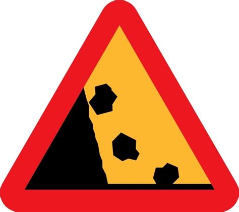 Falling Rocks Road Sign Clip Art Vectors Graphic Art Designs In