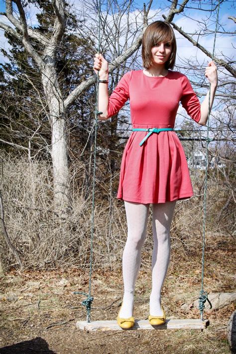 Colored Tights Outfit White Tights Hot Dress Dress Skirt Skater Dress Pink Dress Hipster