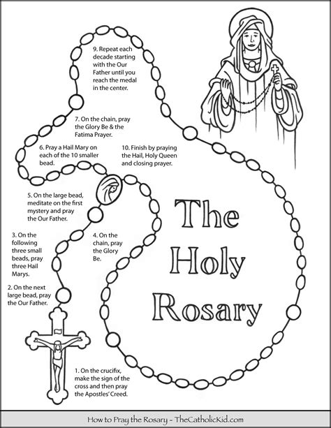 How To Pray The Rosary Coloring Page For Kids