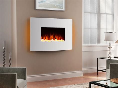 Endeavour Fires Egton White Wall Mounted Electric Fire White Curved Glass Ebay Wall Mounted