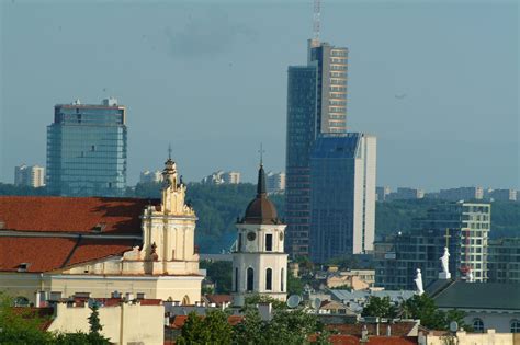 Vilnius Lithuania Europe City Old And Modern View