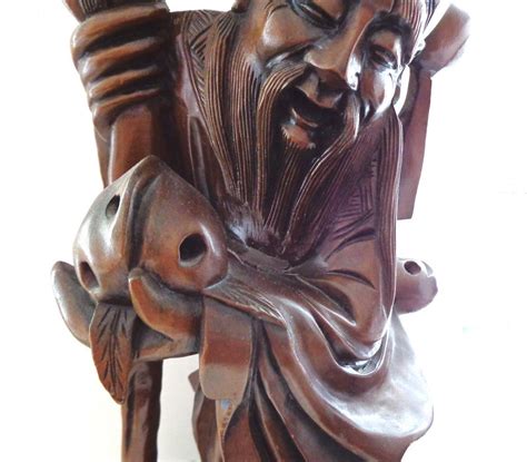 Vintage Chinese Wood Carving An Immortal 18 12 From Thatwasthen On