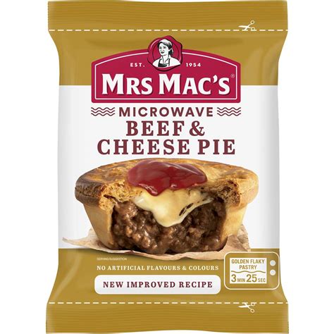 Mrs Macs Microwave Beef And Cheese Pie 175g Woolworths