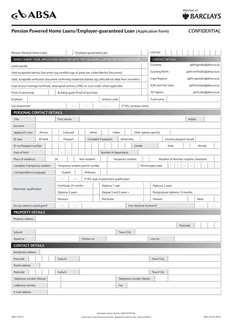 Pension Powered Home Loan Application Form Templates At