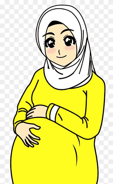 Hamil Mommy Kartun Kebidanan Kehamilan Muslim Kehamilan Aneka Putih