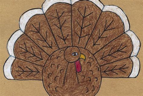 A Drawing Of A Turkey On Brown Paper