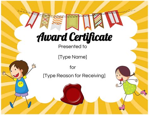 Free Custom Certificates For Kids Customize Online And Print At Home