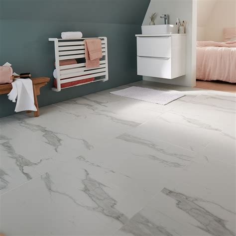 Ultimate White Matt Marble Effect Porcelain Floor Tile Pack Of 3 L